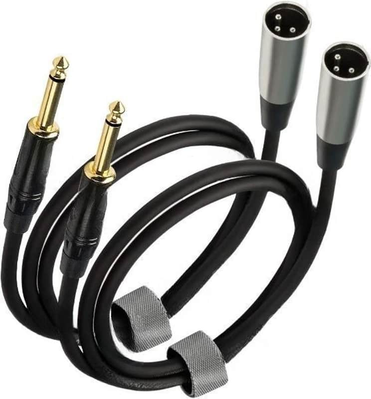 1/4'' TS Mono Guitar to XLR Male Unbalanced Cable 3 Ft, 6.35 Jack to XLR Cable, 2 Packs image 1