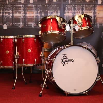Used Gretsch USA Custom 5pc Drum Set Red Glass Glitter image 1
