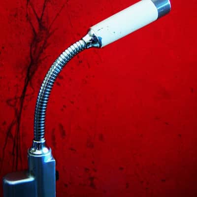 Vintage 1960's Calrad 10-24 dynamic microphone Hi Z w stand and cable Lafayette Olson Shield image 6