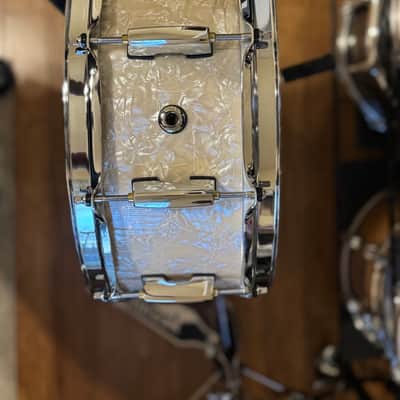 Pearl STS1455S/C405 Session Studio Select 14x5.5" Snare Drum 2018 - 2020 - Nicotine White Marine Pearl image 8