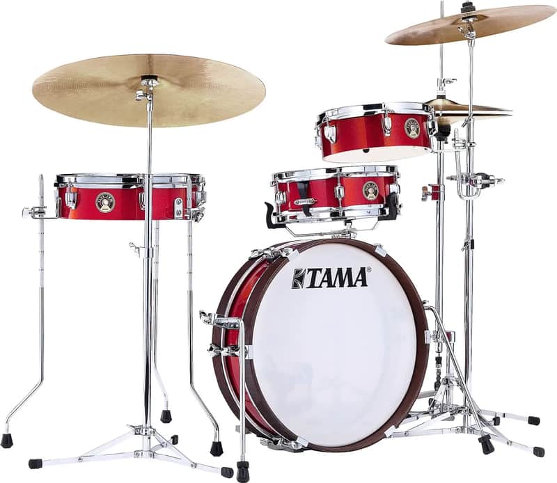 Tama Club-JAM Pancake 4-Piece Drum Shell Pack with 18" Bass Drum, Burnt Red Mist image 1