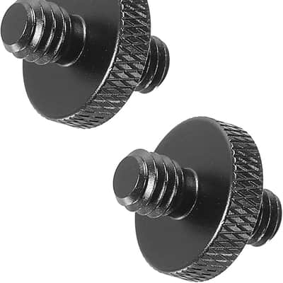 Mic Stand Adapter M6 Male to 1/4 Male Thread Tripod Screw Adapter Double Sides Camera Screw for Microphone Tripod Stand Black 2 Pack image 1
