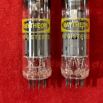 Raytheon 6BM8/ECL82 Vintage Matching Pair of Amplifier Vacuum Tubes w/ original box image 3
