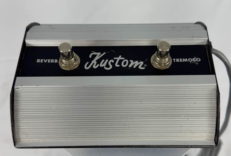 Kustom 2 Button Amplifier Footswitch Reverb / Tremolo *Rare* Vintage 1970s - Silver image 1