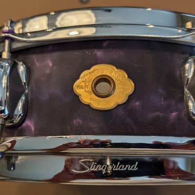 *Very Rare* Slingerland Radio King 4x14" Conway Era - Purple Satin Flame w/ Mini Sound King Snare Lugs image 1