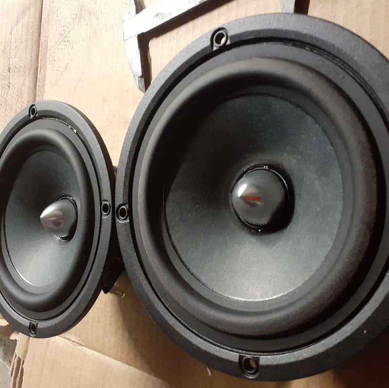 5" FULL RANGE DRIVER PAIR PMR 4FRBH 75- 18.5KHZ PAIR COPPER CAP POLE PLATE ALUM BASKET AND PHASE PLU image 1