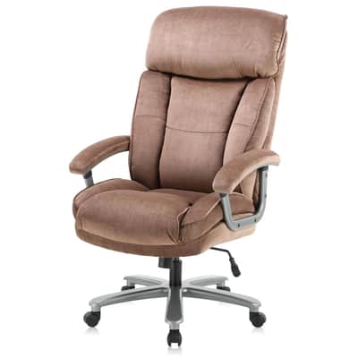 800lb Heavy Duty Studio Producer Chair – Big and Tall High Back Recording Desk Chair, Fabric Executive Mixing Seat – Brown image 2