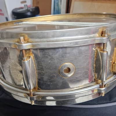 Extremely Rare Gretsch 4160G Round Badge COB Snare – 24k Gold Plated, image 4