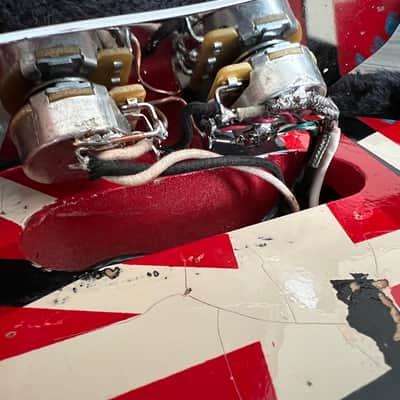 Custom made Frankenbass Wolfgang Van Halen Frankenstein Bass Musikraft Neck Frankenstrat - Red/White/Black image 25