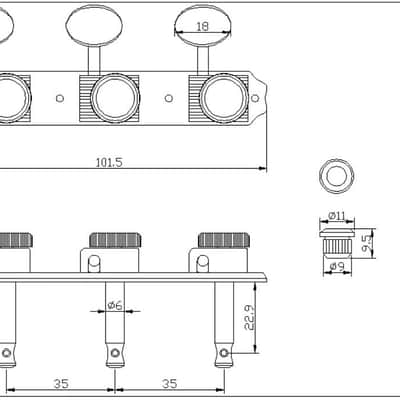Guitar Locking Tuners on a Plate 3R-3L – Vintage Style Lock String Tuning Key Pegs Machine Heads Replacement, Nickel image 4