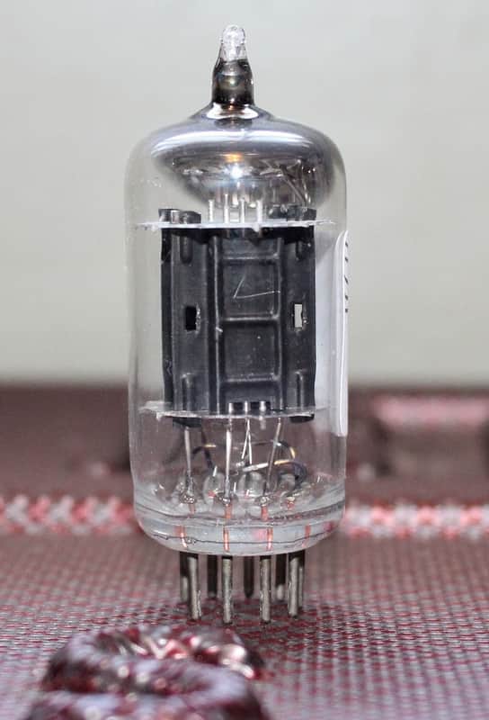 RCA 12AU7 ECC82 PERFECT BALANCE BLACK PLATE RARE 1ST VERSION CROSSBAR D GETTER TEST NOS++ VINTAGE 1950ISH image 1
