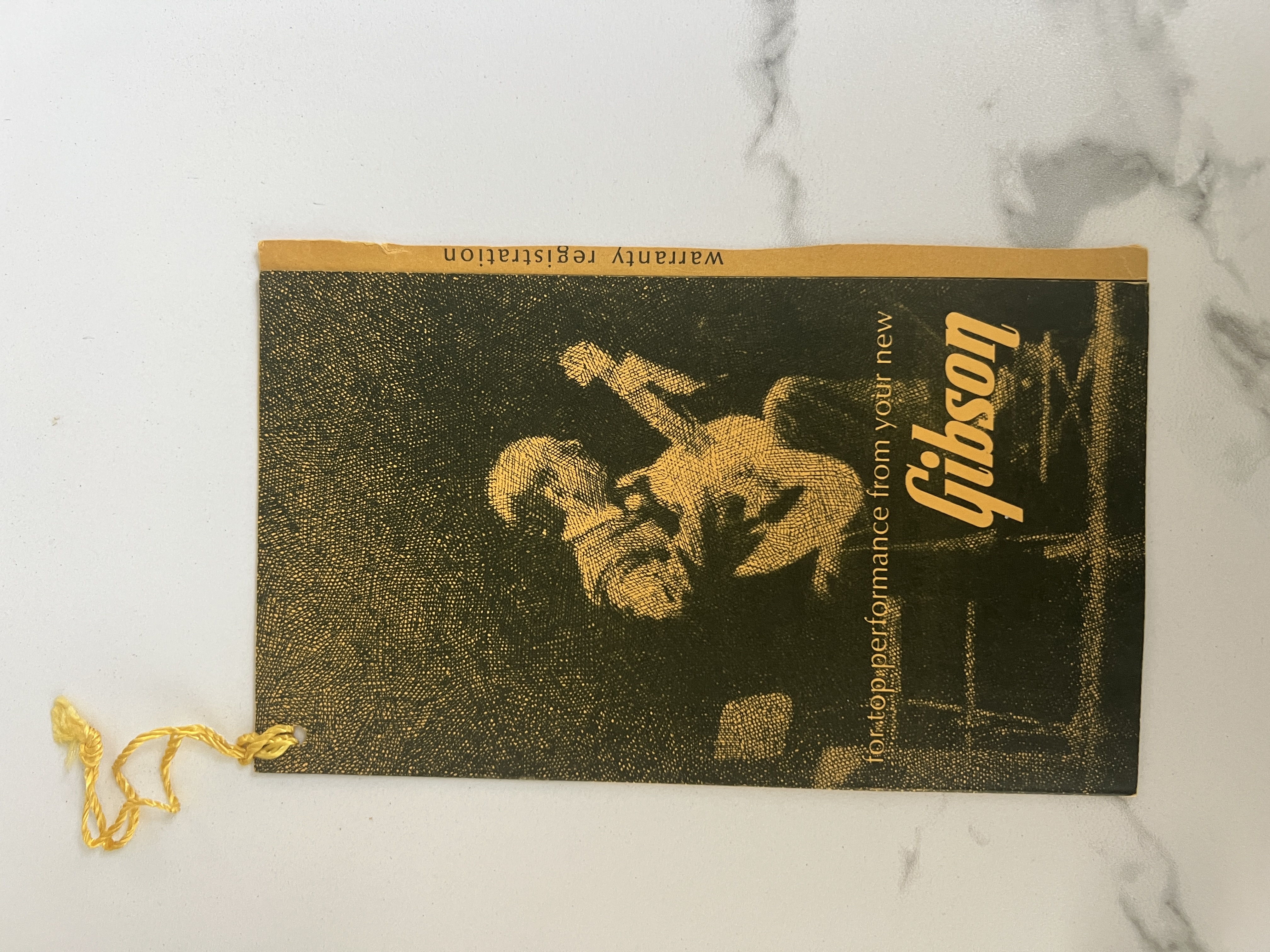 1960’s Gibson Country Western Hang Tag Vintage Collector Case Candy Instructions Warranty Manual
