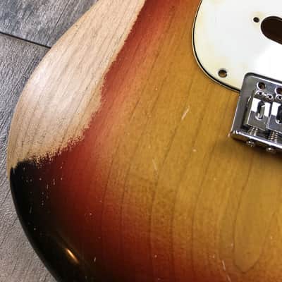 Made to Order - FRANCHIN Mercury guitar body JOHN FRUSCIANTE REPLICA Relic Aged 3-Color Sunburst 100% Nitro Lacquer Alder Stratocaster-Strat-S-Style Made in Italy image 6