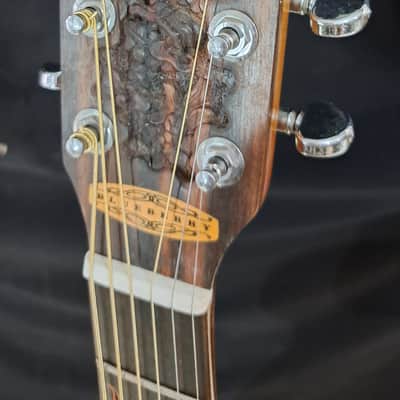 Blueberry Handmade Baritone Acoustic Guitar Dragon Motif image 5