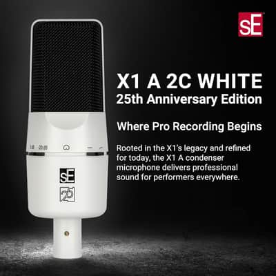 SE ELECTRONICS X1 A 2C Large Diaphragm Condenser Microphone with 100 Hz Filter & -20 dB Pad - XLR Condenser Mic for Singing & Instruments - Professional Studio Microphone for Recording (White) image 2