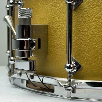 Craviotto 6.5x14" Solid Maple 2017 Prototype Stipplegold Snare Drum image 8
