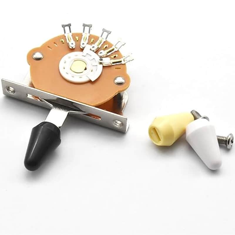 Electric Guitar 5 Way Pickup Selector Toggle Switch with Black/White/Yellow Knob for Electric Guitar 8 Legs (5 Way) image 1