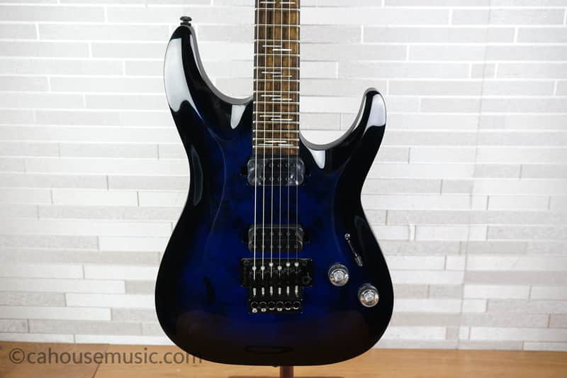 Schecter Omen Elite 6 FR - See Thru Blue Burst image 1