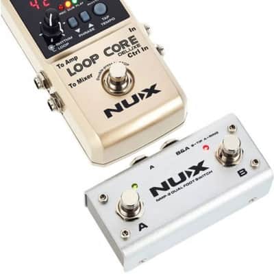 NuX Loop Core Deluxe Bundle - 24-Bit Looper Pedal w/ NMP-2 Dual Footswitch 2019 silver image 1