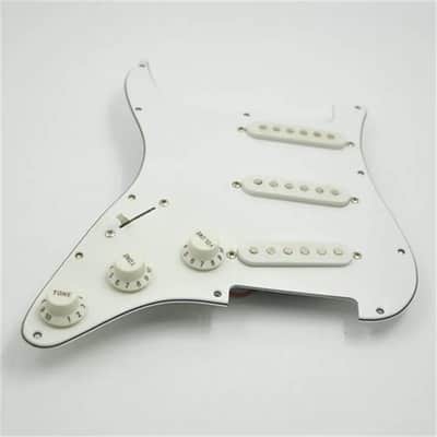 White Left Handed Stratocaster Strat Style Guitar Loaded Prewired Pickguard image 2