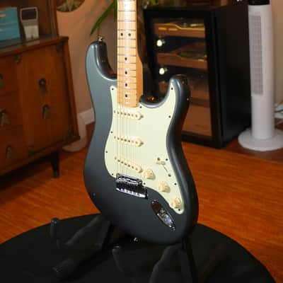 2012 Fender American Standard Stratocaster – Charcoal Frost Metallic (7.3 lbs) w/ CS Pickups & TSA OHSC image 2