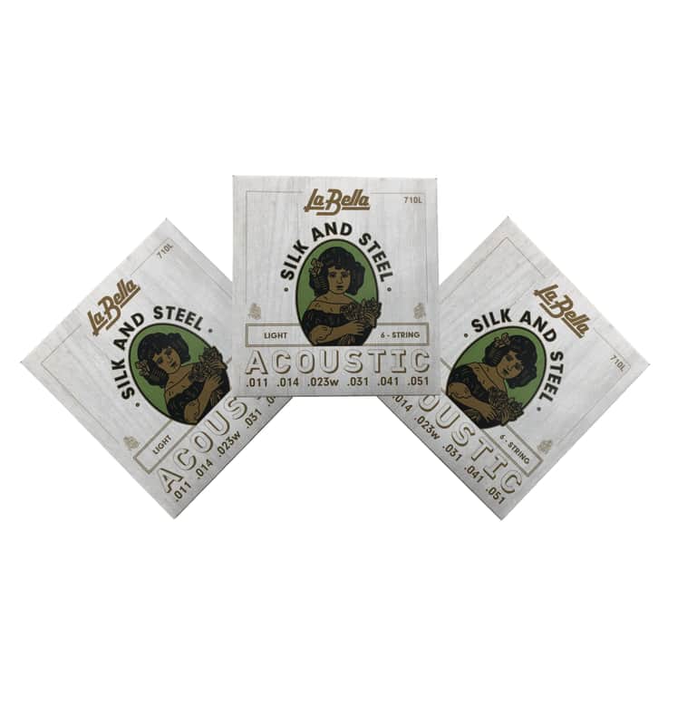 La Bella Guitar Strings 3 Pack Silk & Steel Light 100% 11-51 Balanced image 1