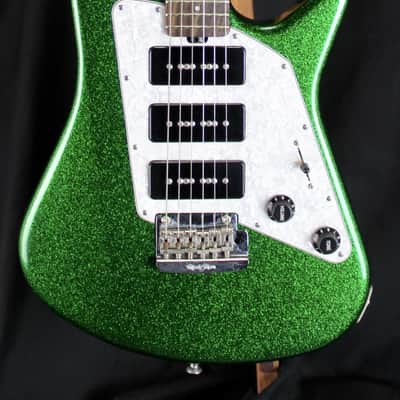 Used Ernie Ball Music Man Albert Lee Ball Family Reserve Green Sparkle w/case image 2