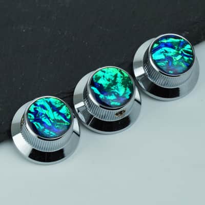 Top Hat Potentiometer Control Knobs with 6.3mm Dia. Shaft Pots - 3PCS CNC Aluminium alloy Bell Speed Tone Volume Switch Knob Replacement for Electric Guitar or Precision Bass, Chrome CKB019B image 2