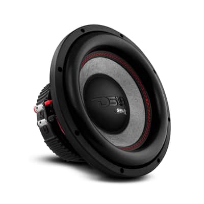 DS18 GEN-X104D Dynamic 10" 800 Watt Deep Bass Dual 4-Ohm Voice Coil Subwoofer - Red & Black image 1
