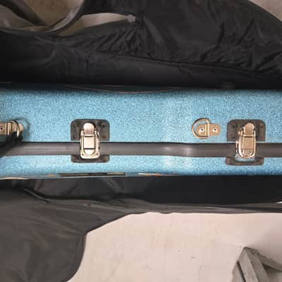 Calton Cases Acoustic or Archtop (16") V2 - Custom Turquoise Splatter w/case cover image 8