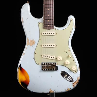 2024 Fender 1960 Stratocaster Heavy Relic - Aged Sonic Blue Over 3-Color Sunburst image 1