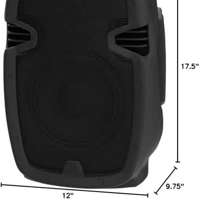 Powered Active PA System Loudspeaker Bluetooth w/ Microphone 8-Inch Bass Subwoofer Stage Speaker Monitor Built-in USB for MP3 Amplifier DJ Party Portable Sound Equipment Stereo Amp image 2