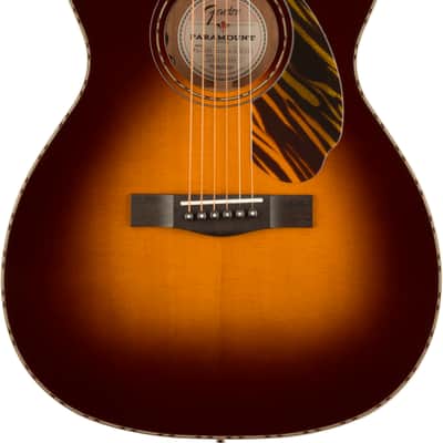 Fender PO-220E Orchestra 3-Tone Vintage Sunburst Acoustic Guitar with Case - Demo image 3