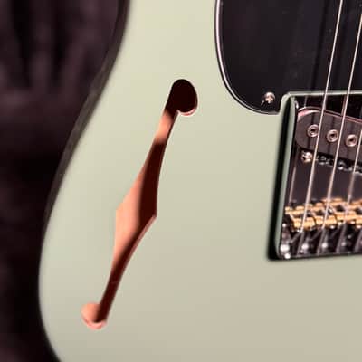 G&L Custom Built ASAT Classic Bluesboy Semi-Hollow Macha Green image 4