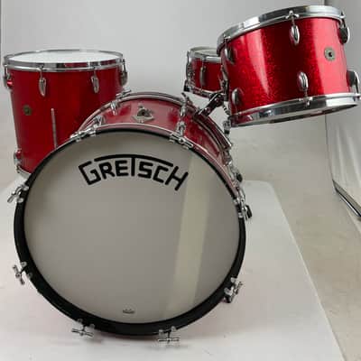 Gretsch 1950’s Broadcaster 3-ply red sparkle drum kit. 20-13-16-14x5 1/2 image 1