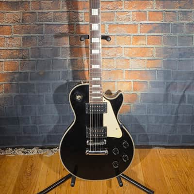 Vintage 1970s Encore LP Copy Electric Guitar Black image 1