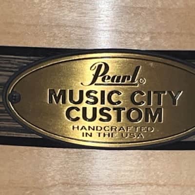 Pearl Music City Custom Craftsman Select Solid Maple Snare Drum - 6.5 inches x 14 inches, Natural with Bourbon Barrel Inlay image 3