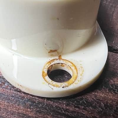 Pre cbs Nylon Pickup cover for Stratocaster®️ correct tool marks Vintage white aged image 10