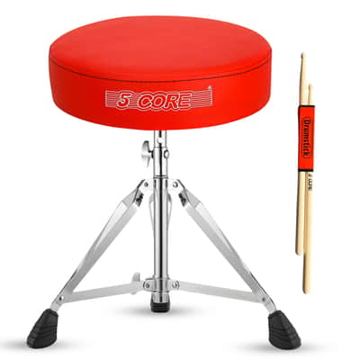 5 Core Drum Throne 3" Padded Drum Seat Height Adjustable Drumming Chair for Practice and Performance image 2