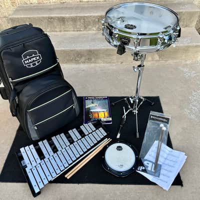 Mapex MCK1432DP Bell and Snare Drum Kit 2024 - Chrome and Black image 2