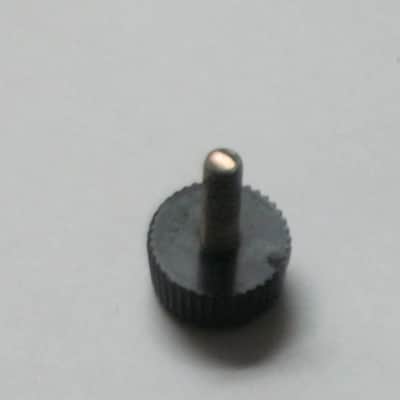 ONE used genuine Boss thumb screw (black hard plastic head) 1990s -2010s - HEAD: Black hard plastic- Top Side has light surface cloudiness, outer sides are ribbed - have some tiny nicks /  threaded shaft is silver color metal (but has discoloration) image 5