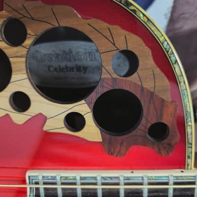 Ovation Celebrity Limited Edition Model CP 2001 Electric Acoustic Guitar 2006 - Red Flame image 3