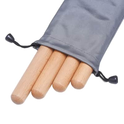 2 Pairs Classical Wood Claves Musical Percussion Instrument, 8 Inch Rhythm Natural Hardwood Sticks With A Carry Bag image 3