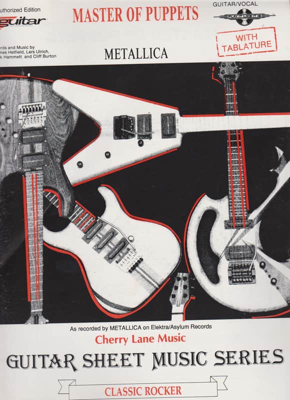 "Master of Puppets" Authorized Edtion Guitar Tab Metallica 1986 Published by Cherry lane image 1