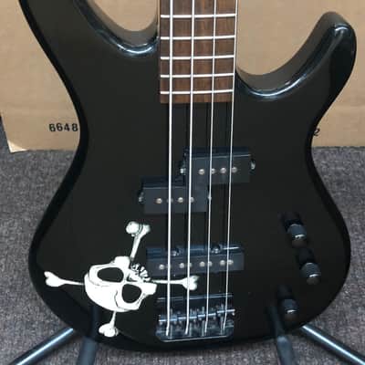 Fender Squier MB-4 Skull Bass 2007 - Gloss Black image 2