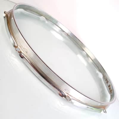 Ludwig 14"1.6mm Snare Drum Batter 10Lug Supraphonic Rim/Hoop Vintage 60s Chrome image 4