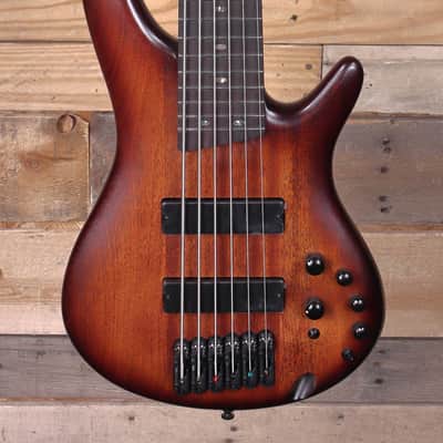 Ibanez SR506A 6-String Bass Mahogany Brown Burst Low Gloss image 1