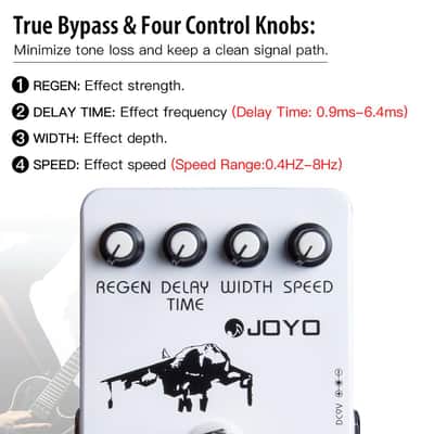 Joyo JF-07 Classic Flanger Guitar Pedal, BBD Circuit with Metallic Flange & Chorus-Vibrato Tones for Electric Guitar, True Bypass (Price includes the import duty for US buyer) image 4