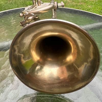 1922 Buescher True Tone Trumpet — Nickel/Silver w/ Engraved Bell — Original Case & Mouthpiece — Freshly Serviced image 7