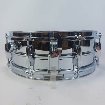Ludwig Steel Rocker 8Lug Snare Drum 80s 5x14"Vintage Chrome Black/White #841227 image 3